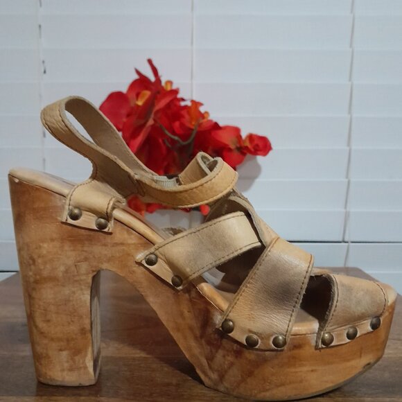 Bed Stu Light Brown Leather 5" Heels PREOWNED sz 10.5 - Picture 9 of 9